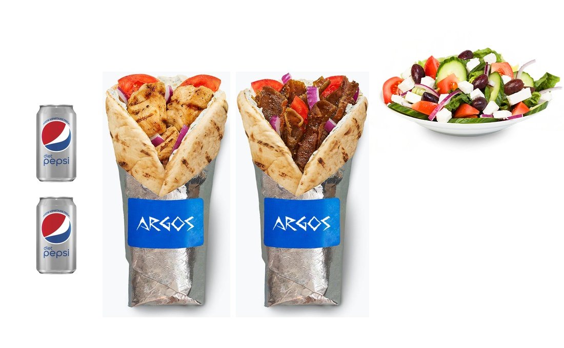 Twin wraps and drinks deal